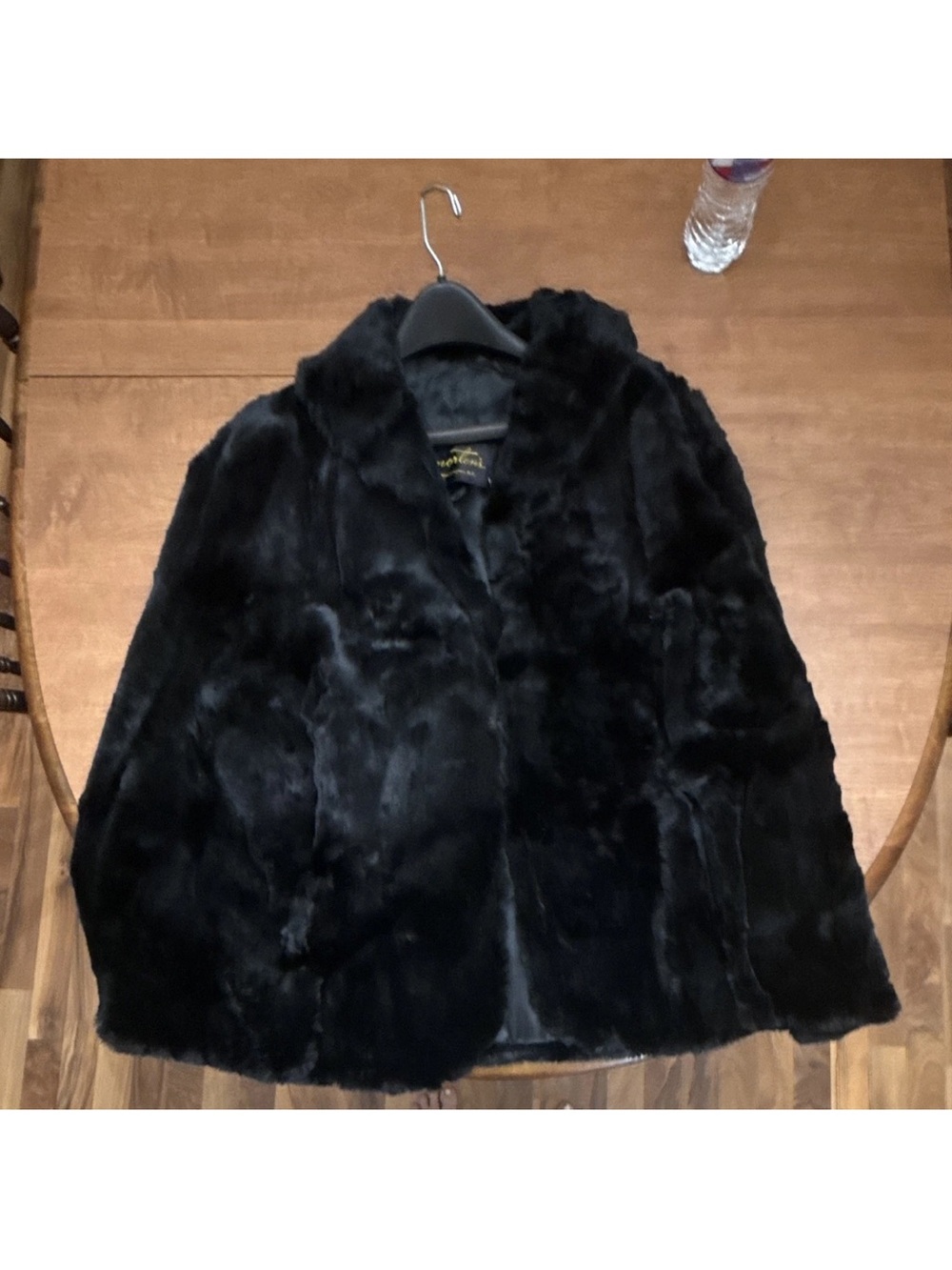 Morton’s Black Fur Jacket, Short Lined Collared Fur Trim Fall/Winter